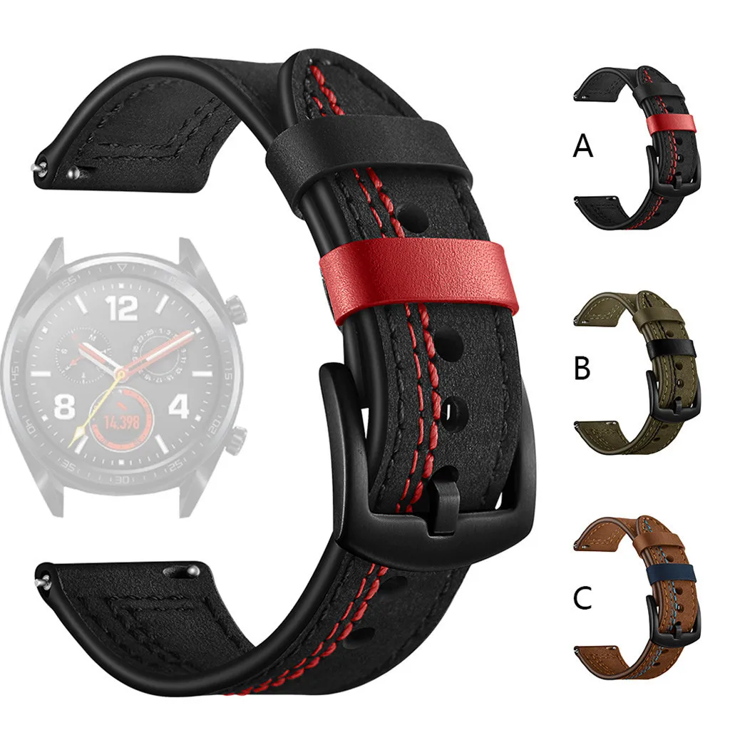 22mm20mmGenuineLeatherStrapForHuaweiWatchGT2WristBandFor