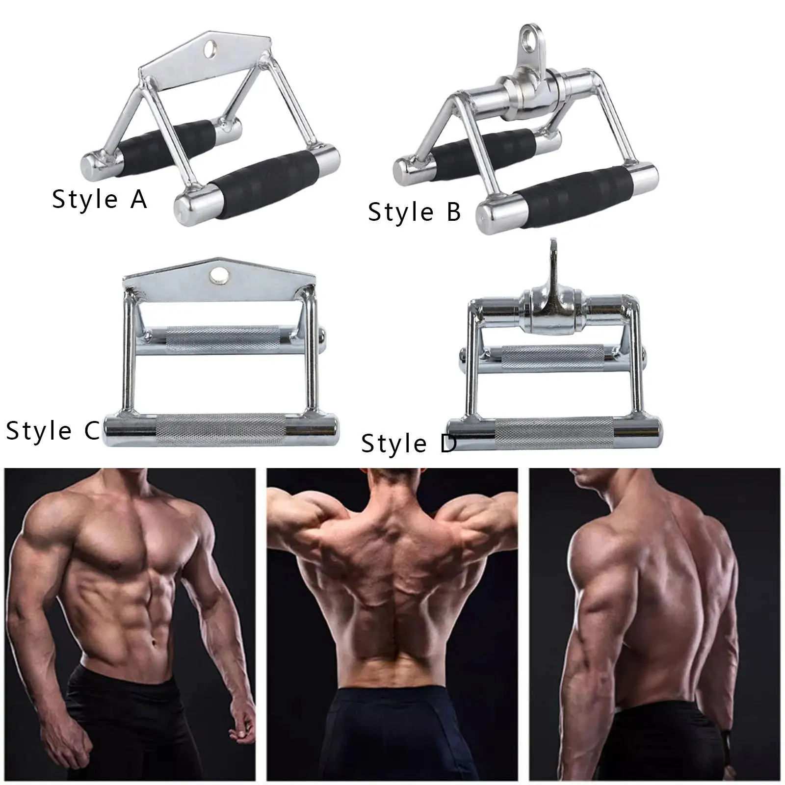 

Double D Row Handle Press Down Cable Attachment Heavy Duty for Cable Machine for