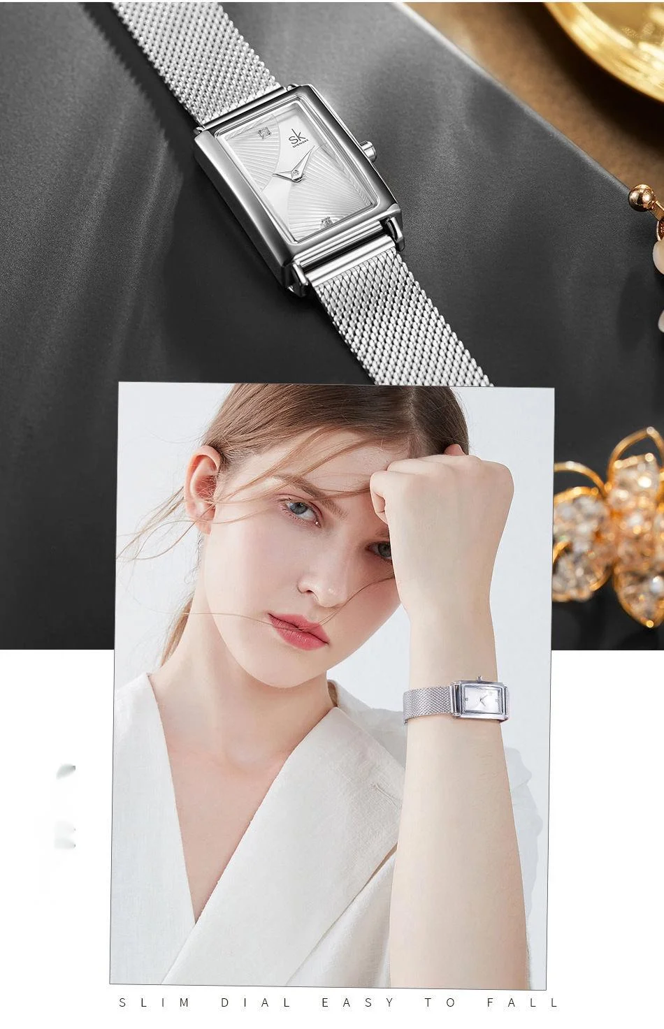 Nuovo orologio da donna più venduto, sensazione di nicchia femminile, orologio quadrato delle celebrità di Internet, orologio da lavoro minimalista 0119, alla moda e versatile_voghion.com