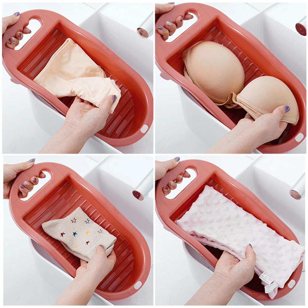 Multi-Purpose Laundry Scrub Board Mini Laundry Board Hand Wash Clothes Household Camping Underwear Socks Washboard
