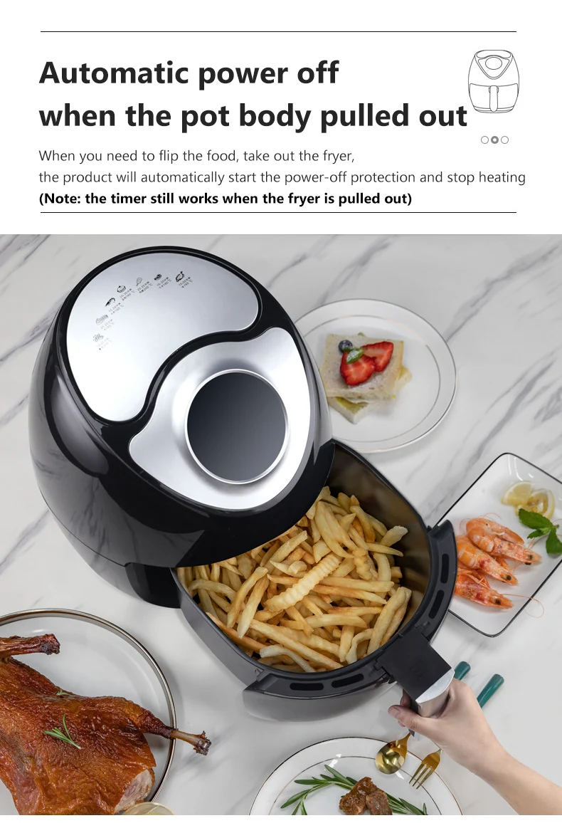 110V 220V 8L Electric Oil Free Deep Fryer Intelligent Touchscreen Multifunctional Home Cooking Tools Automatic Frying Machine
