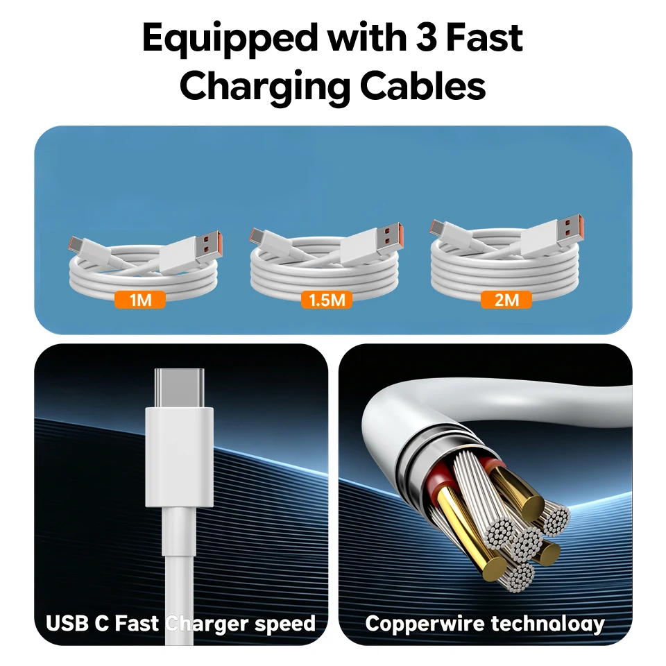 รูปสินค้า สายชาร์จ USB Type-C 120W สำหรับมือถือและโน้ตบุ๊ก