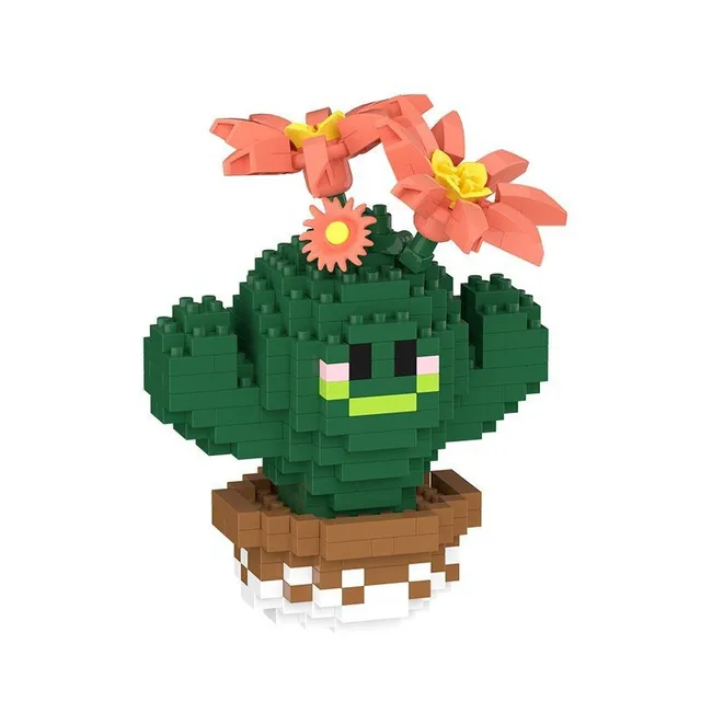 New Creative Fun Cartoon Characters Micro Diamond Building Blocks Cactus Nano Brick Potted Plant Building Educational Toy Gift 4