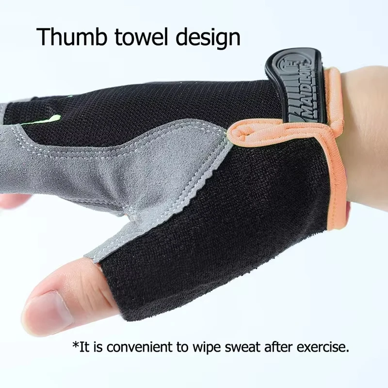 Anti Slip Shock Breathable Half Finger Gloves Breathable Cycling Gloves Fitness Gym Bodybuilding Crossfit Exercise Sports Gloves 4