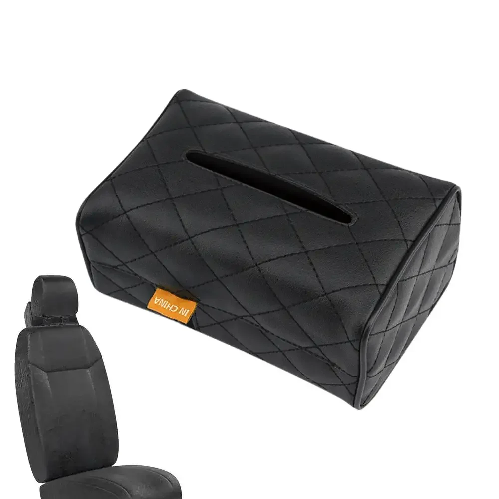 Support à Mouchoirs De Voiture En Cuir PU - Motif écossais étanche - Universel Pour Tableau De Bord, Console - 17x12x8,5 Cm - 11