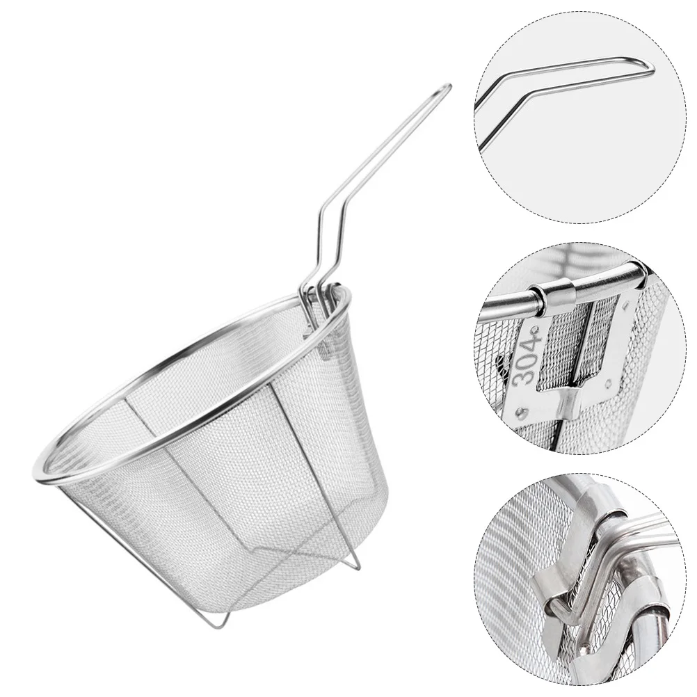 Basket Fry Frying Strainer Baskets Steel French Stainless Chip Fries