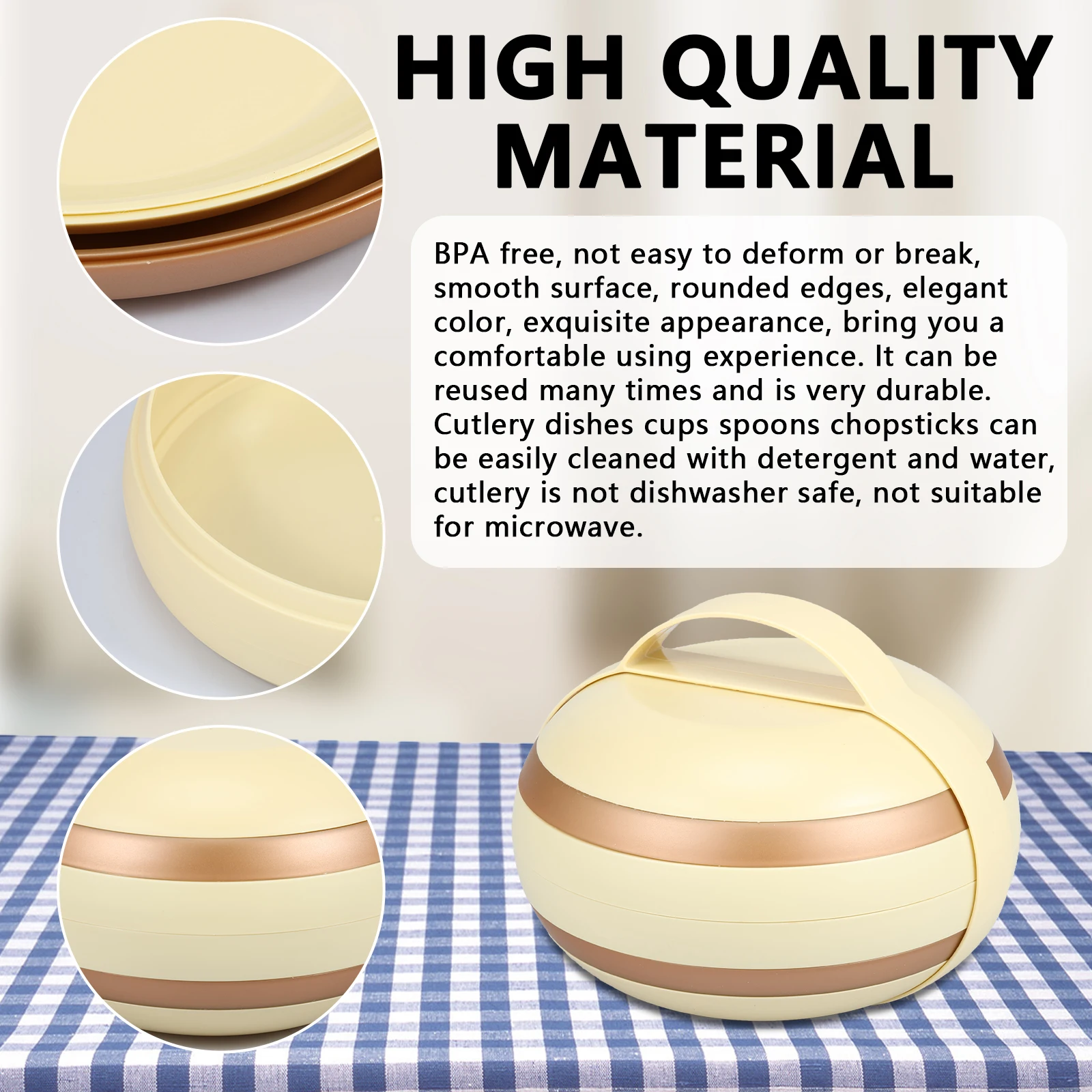 17Pcs Camping Dinner Set for 4 People Camping Plates and Bowls Set Stackable Picnic Dinner Lightweight Crockery
