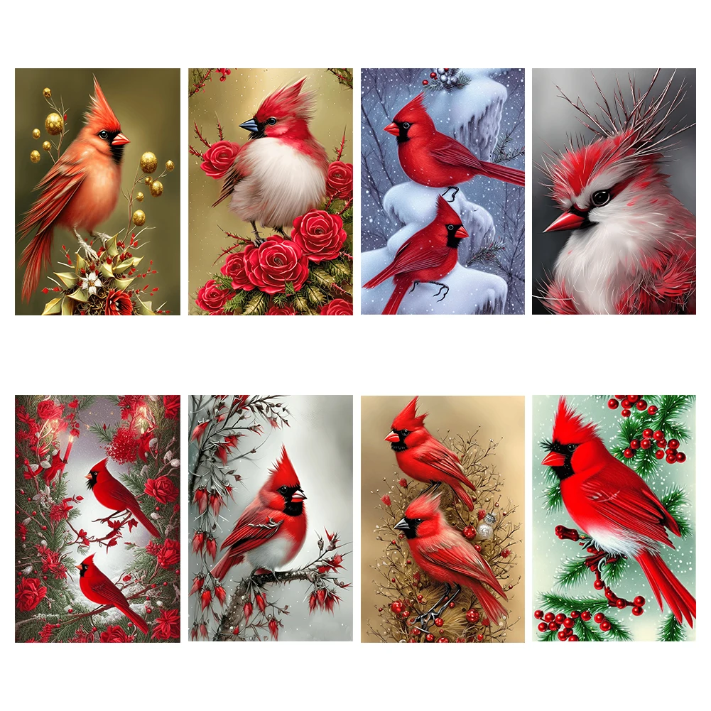 Pictures Red Birds Cardinals  Diamond Painting Full Cardinal - 5d Diy  Diamond - Aliexpress