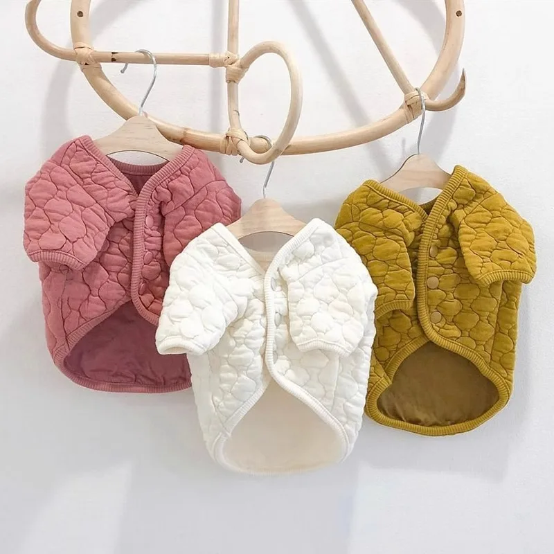 단색 애완동물 조끼 강아지 코트, 강아지 카디건, 요크셔 두 다리 옷, 테디 의류, 가을 및 겨울, 신상