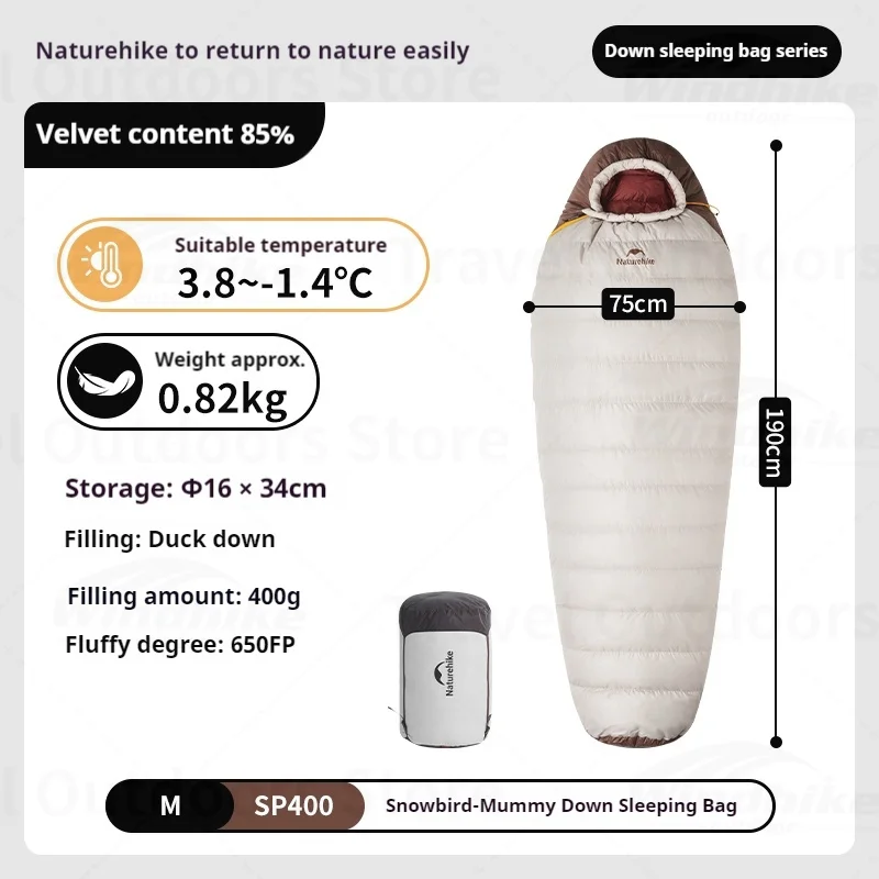 Naturehike Snow Bird-7 Mサイズ Naturehike Snowbird 7 2 Sleeping Bag Mummy Down Ultralight 4