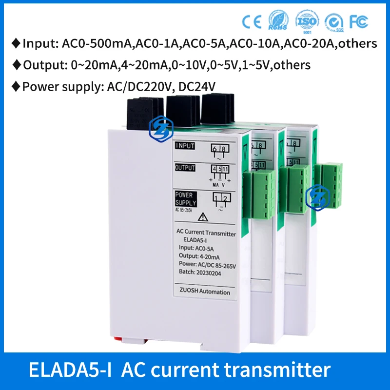 

Передатчик переменного тока 1 а 10 А 20 А, входной датчик переменного тока, питание AC/dc220 в, 4-20 мА, 0-5 В, аналоговый выходной преобразователь переменного тока