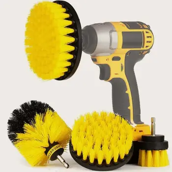 3Pcs/Set Electric Scrubber Brush Drill Brush Kit Plastic Round Cleaning Brush For Carpet Glass Car Tires Nylon Brushes 1