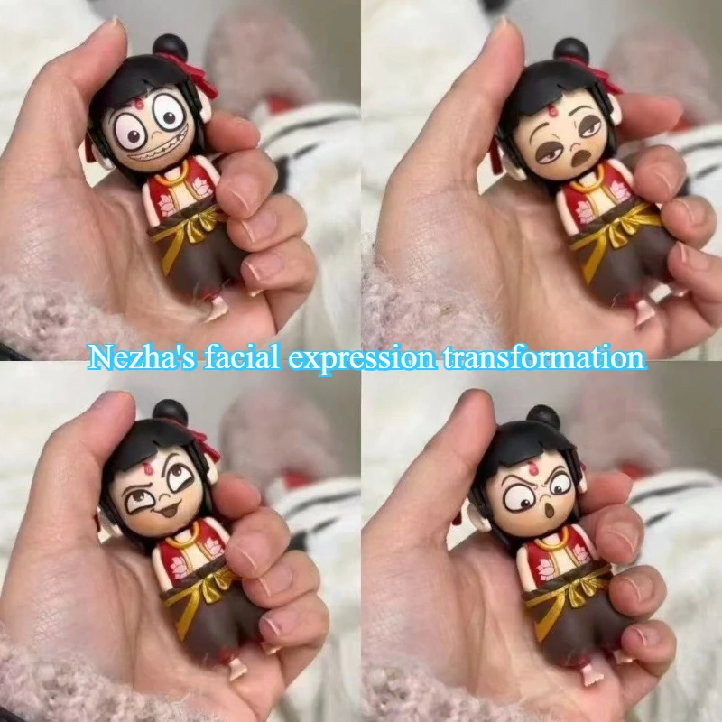 Nezha Face-Changing Toy Stress Relief Keychain Desk Decor for Kids Adults Chinese Mythological Meme Gift with Fun Expressions