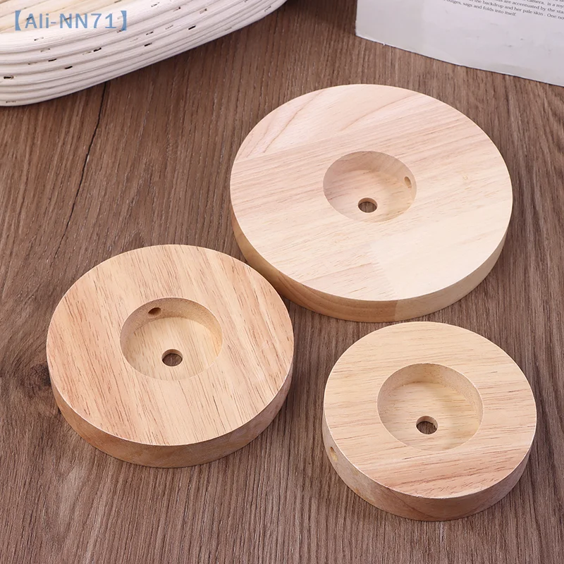 Base de lampe de Table ronde en bois massif, 10CM 12CM 15CM, présentoir de lampe, pièces lumineuses, support pour Bases de lampe de Table à faire soi-même