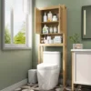 Rattan Over The Toilet Storage Cabinet, Adjustable Shelf, Behind Toilet Cabinet,Bathroom, Laundry, Wood Rack, Natural 3