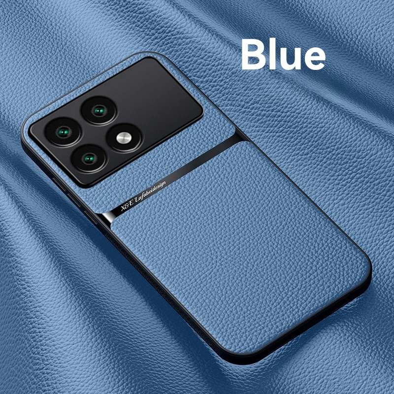 Leather Magnetic Holder Case - Soft Silicone Protective Cover