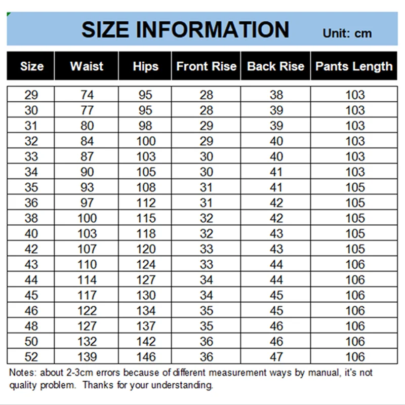 Men Pants Stretch Business Formal Work Trousers Plus Size 44 48 50 52