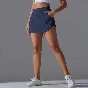 2026 Spring and Summer New Casual Women's Tennis Skirt High Waist Culottes Sports Yoga Skirt