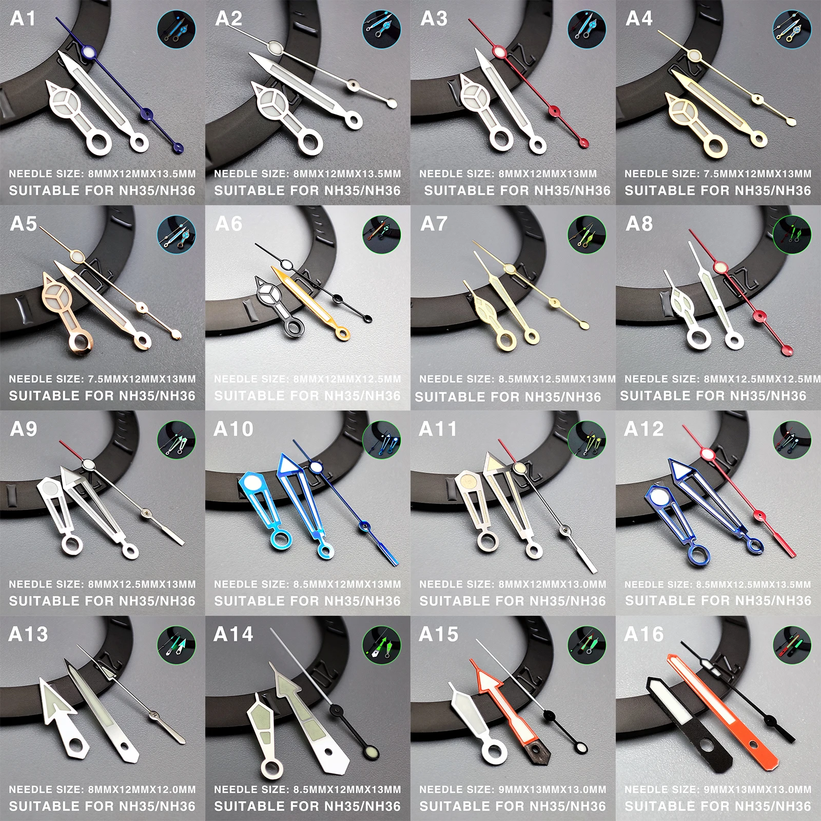 

Modified Accessories NH35 Hands Luminous /Seahorse/ Watch Hands Fit The NH35 NH36 Movement