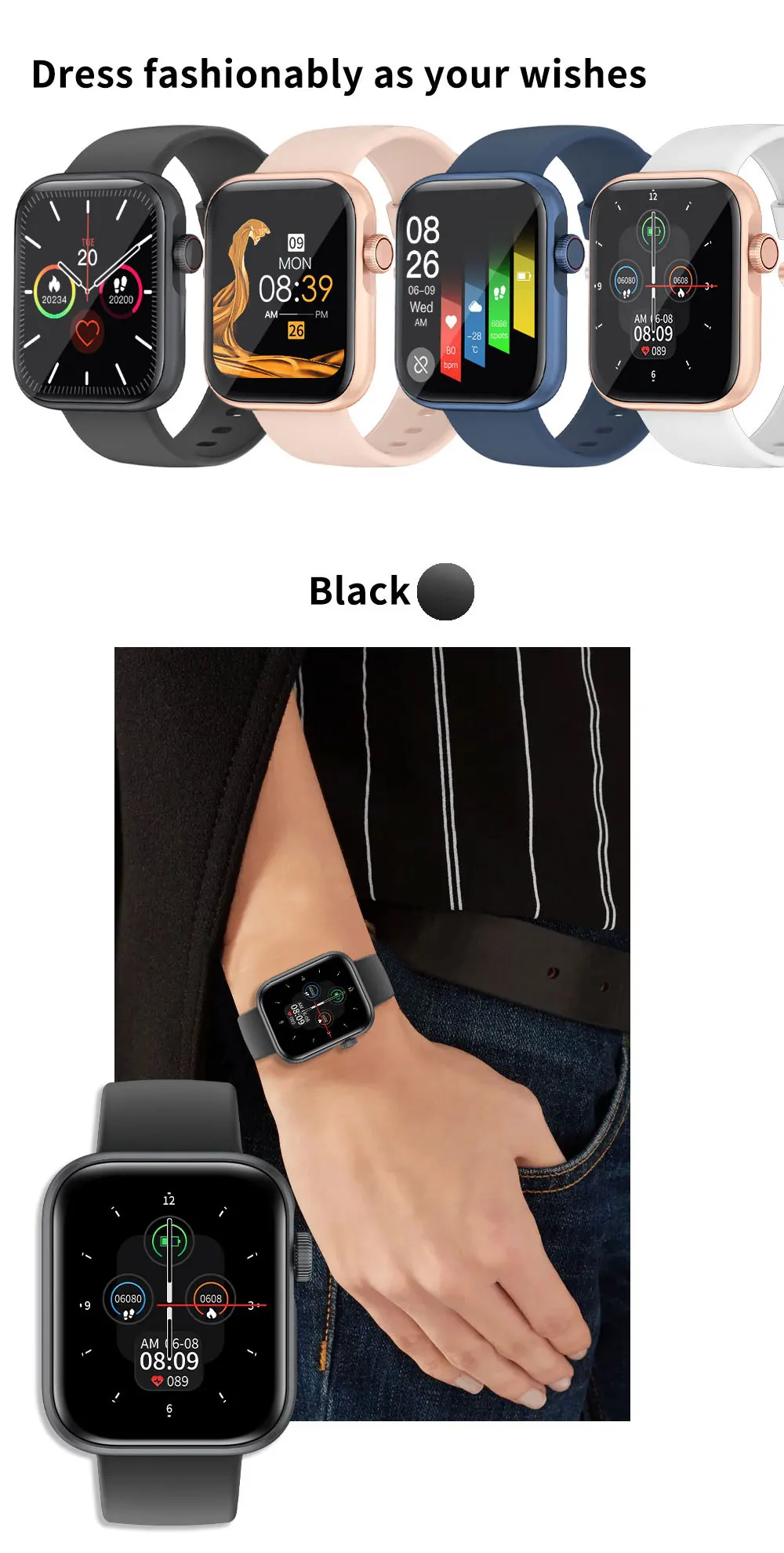 FIOMI L201 Women Smart Watch Bluetooth Call Custom Dial Touch Waterproof newMen Smartwatch For Android IOS Sports Fitness Tracke