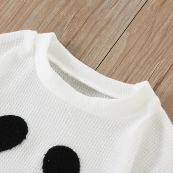 Long Sleeve Baby Sweatshirt Romper for Girls Boys Halloween Clothes Pumpkin/Ghost Print Infant Jumpsuit for Newborn Costumes 6