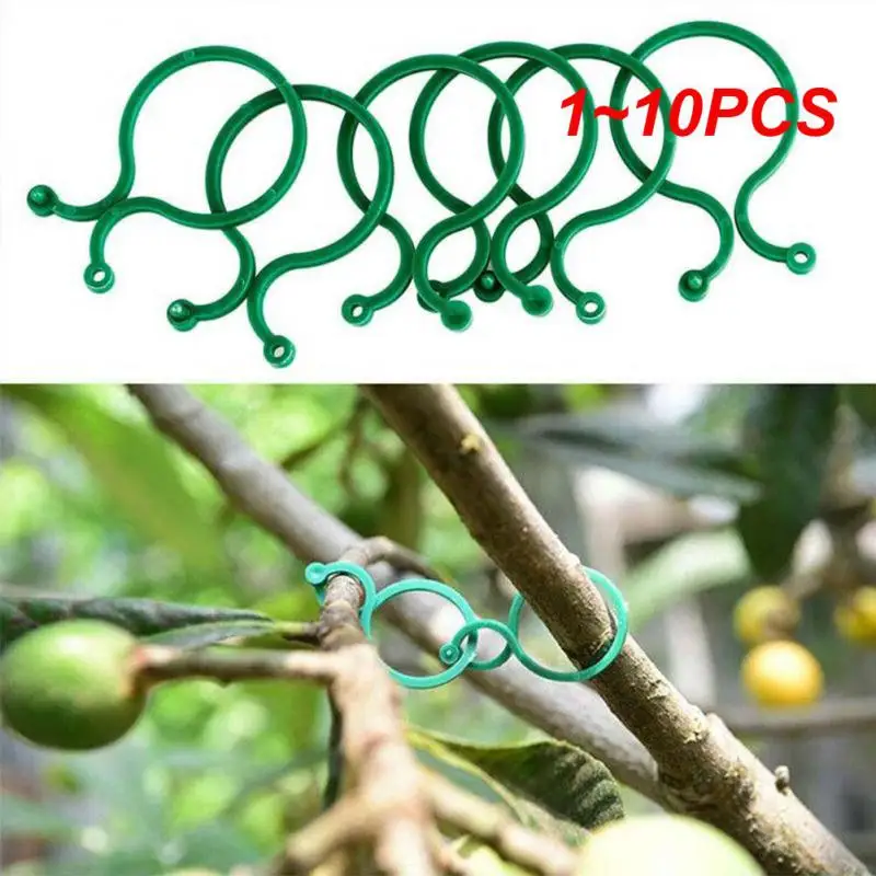 

1~10PCS Garden Plant Clips For Vegetable Growing Upright Plant Holder Green Plastic Bundled Ring Garden Stand Tool Vine Support