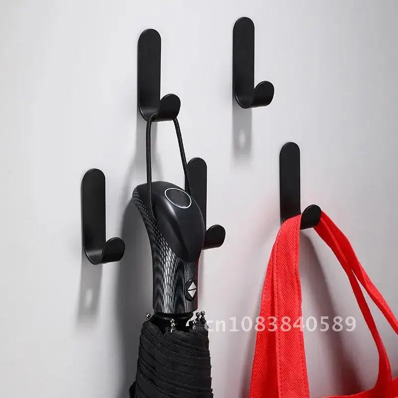 

1/2/5PCS Towel Hook Black White Matt Bathroom Wall Hook Kitchen Bag Hanger for Towel Clothes Hanger Organizer Bath Accessories
