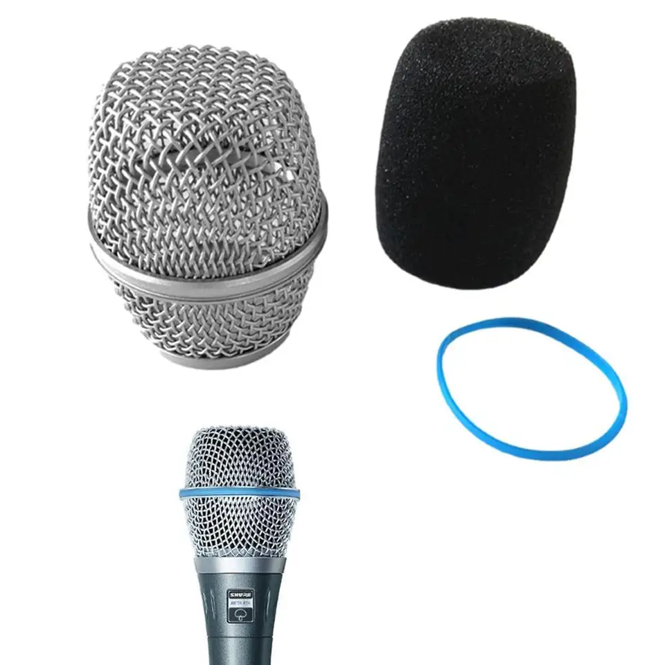 Griglia Microfono In Acciaio Inox Dorato Per SM58, BETA58 E Compatibili – Protezione E Stile, Con Parabrezza In Schiuma