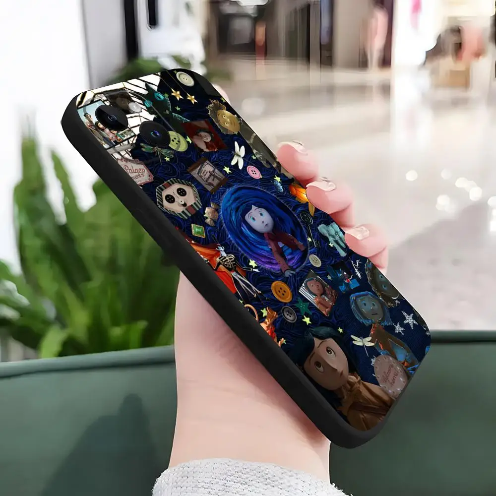 MINISO-Anime C-Koraline Handyhülle für iPhone 17 15 16 13 Pro Max 14 12 11 Air Xr X 8 7 6 Plus Luxus-Rückseite