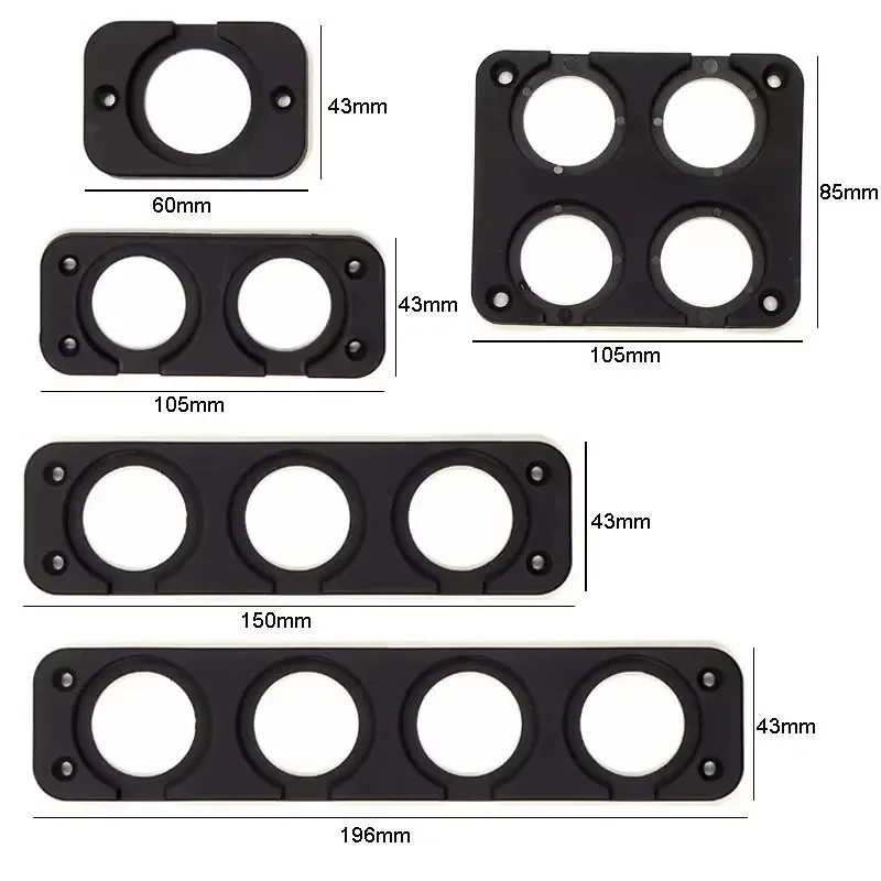 1/2/3/4 Hole USB Cigarette Lighter Socket Panel Outlet for Car Boat Holder Housing Truck Dashboard Kit Arc Car DIY A