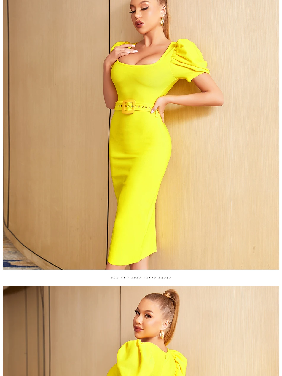 Adyce 2022 New Evening Bandage Outfits Dress Women Sexy Short Sleeve Sashes Celebrity Night Club Runway Party Midi Lady Dresses