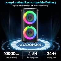 T27 Wireless Bluetooth Speaker, Karaoke Machine with 2 Microphone, Home Karaoke Party Speaker with Led Light - Image 2