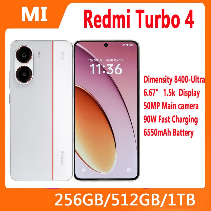 Xiaomi Redmi Turbo 4 5G Chinese Version 50MP+20MP Camera