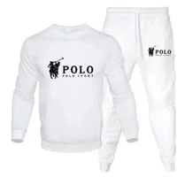 Sweat-shirt deux pièces à col rond pour hommes + pantalon de jogging, mode automne et hiver, fitness en plein air et ensemble de vêtements de sport décontractés 1