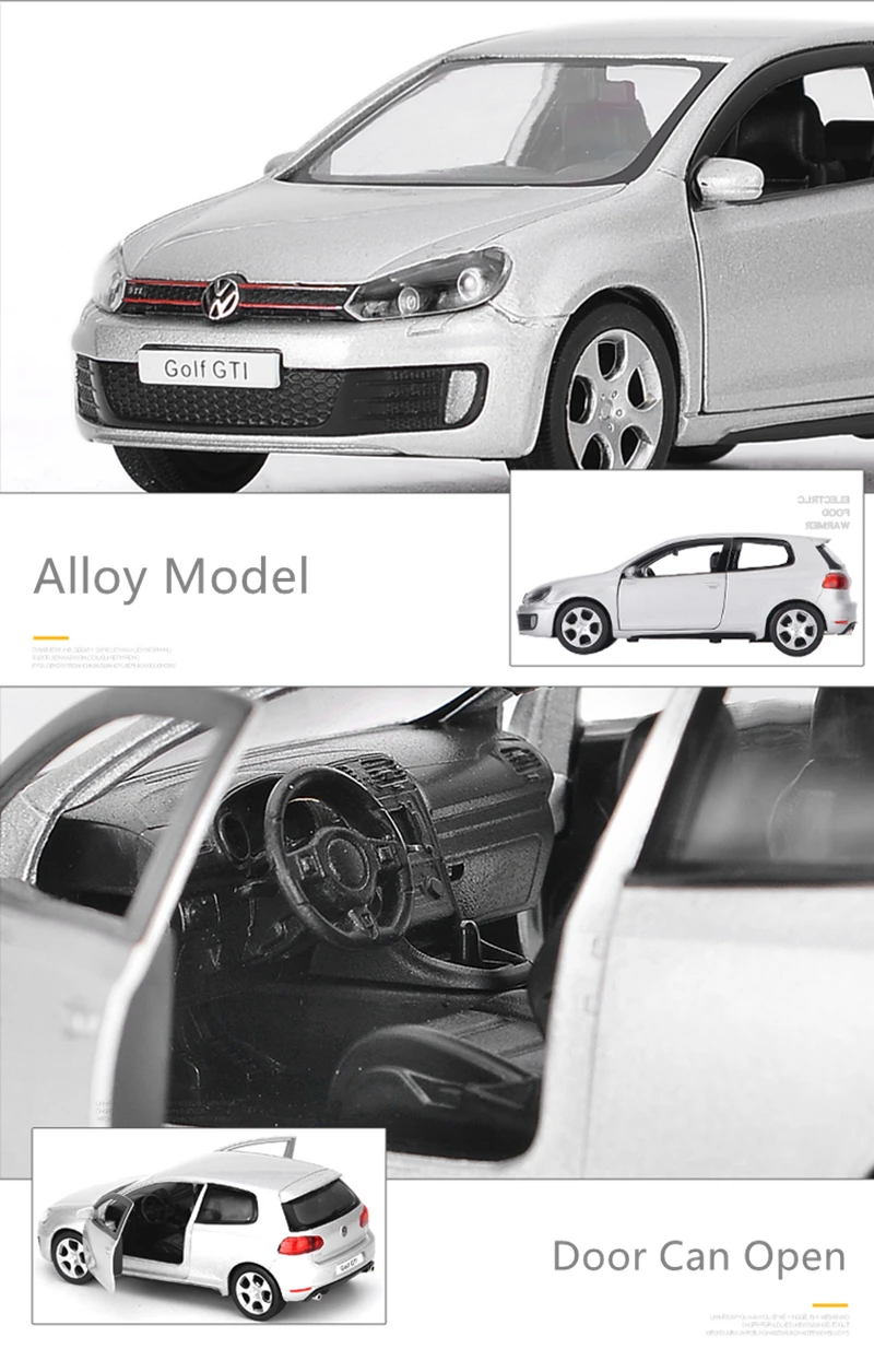 1/36 VW Golf GTI Car Model Replica, Scale Metal Miniature Art Vehicle  Interior Decor Diecast Home Office Xmas Gift Kid Boy Toy - AliExpress