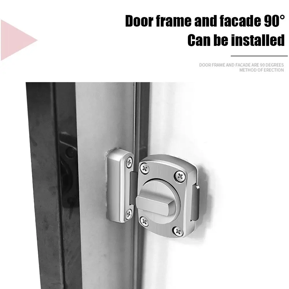 Description Picture 3 of itemZinc Alloy Lock Buckle Sliding Door Rotating Anti-locking Durable Door Lock Door Wear-resistant Safe Bolt Punch-free Latch B2R0