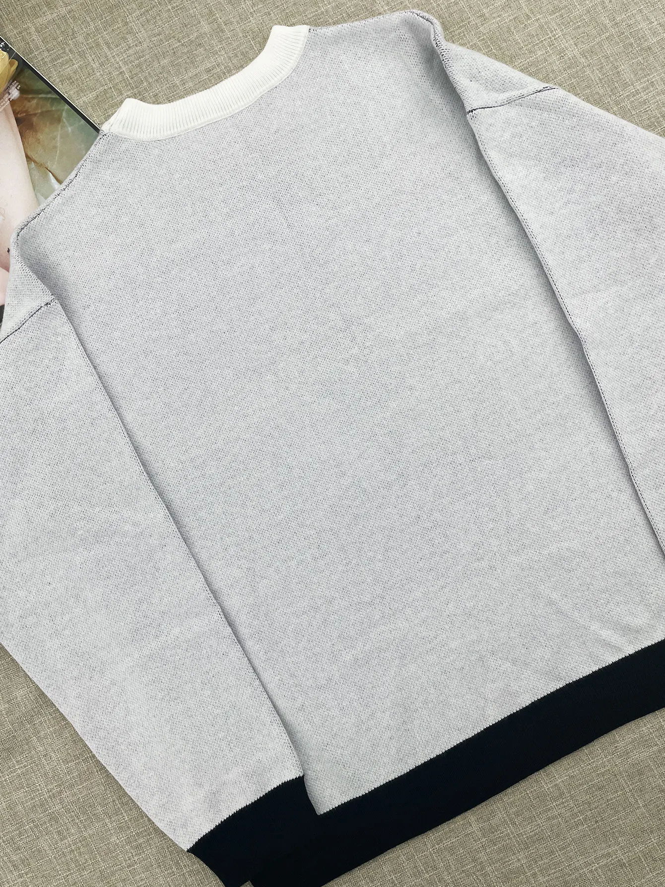 temperament commuter style pullover sweater for women's autumn and winter new loose all-match crew-neck knitwear