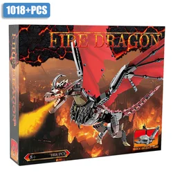 Ensemble de Blocs de Construction de Dragon de Glace Magique - Kit de Dragon de Flamme à Faire Soi-Même pour Enfants Cadeaux de Noël
