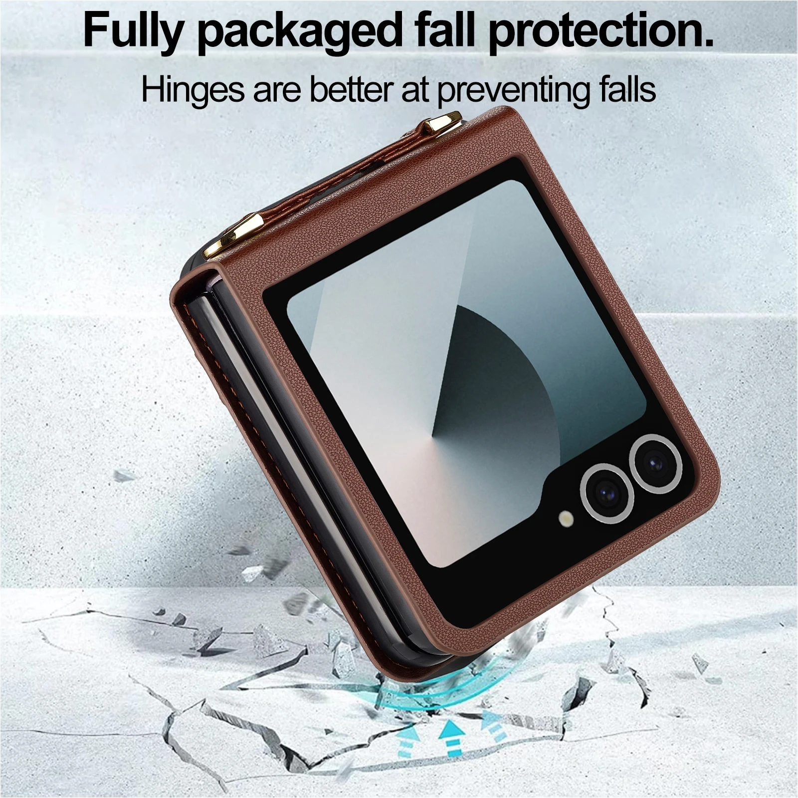 Luxuriöse Leder-Handyhülle für Samsung Galaxy Z Flip 7, FE 6, 5, 4, 3, weiche, schlanke Riemenhalterung, modische Damen-Abdeckung – Detail 8