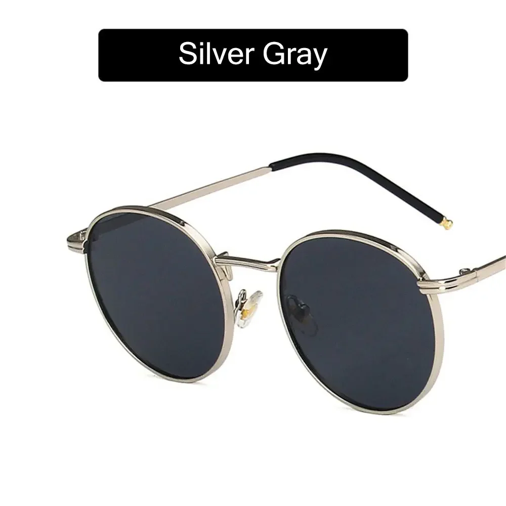 Unisex Round Metal Frame Sunglasses with UV400 Protection