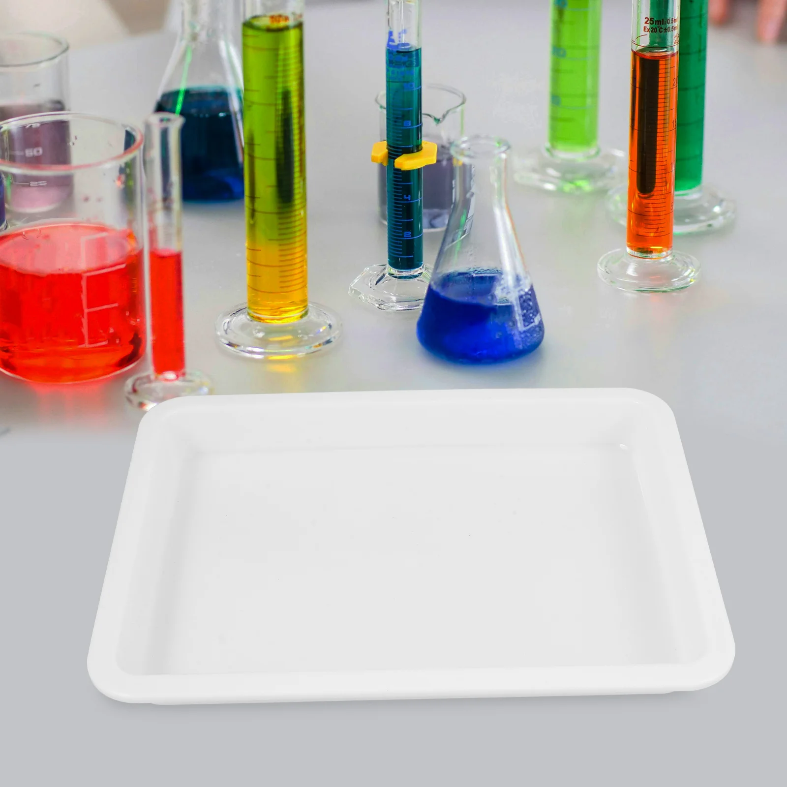 Tray Multi-functional Small Chemical Experimental White Plastic Square Storage Plate