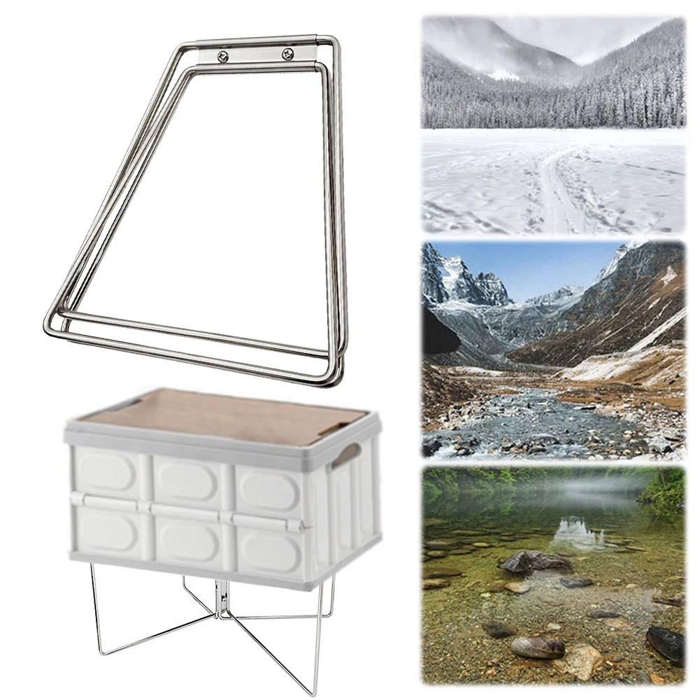 

1/2PCS Camping Foldable Metal Stand Portable Organizer Box Folding Stand Outdoor Storage Boxes Shelves for Travel Picnic Fishing