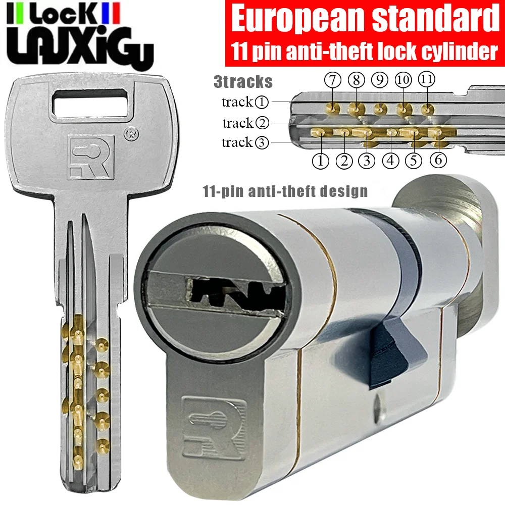 มาตรฐานยุโรปคุณภาพสูงล็อคกระบอก,ประตูล็อคกลางแจ้งประตู,ล็อคประตู,11-pin anti-theft กระบอก 1