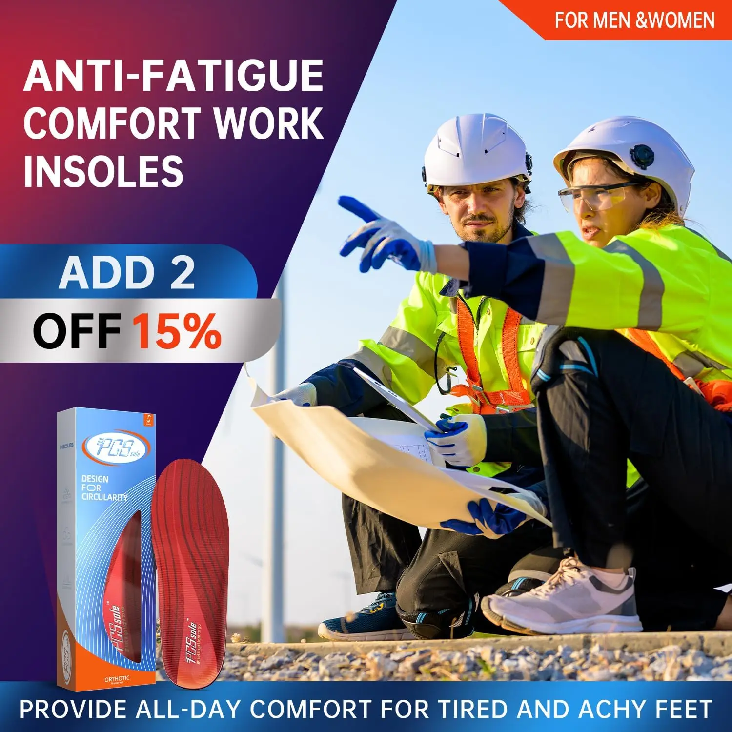 Plantare lavoro Comfort solette ad alto supporto per arco 220 + lbs inserti ortesi per impieghi gravosi con assorbimento degli urti per fascite plantare