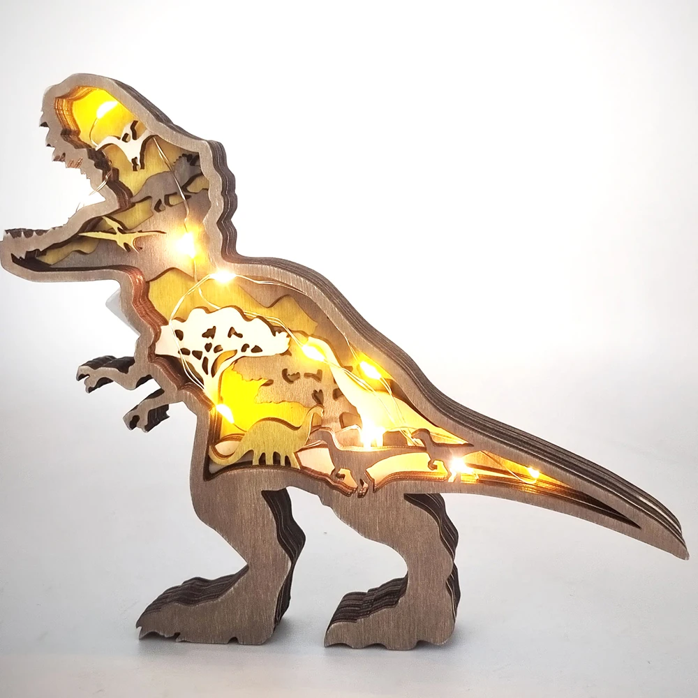 

Wooden Glow Animal Wolf Statue Creativity Wolf Totem Office Home Decorate Crafts Christmas Gift Nordic Elk Brown Bear Ornaments
