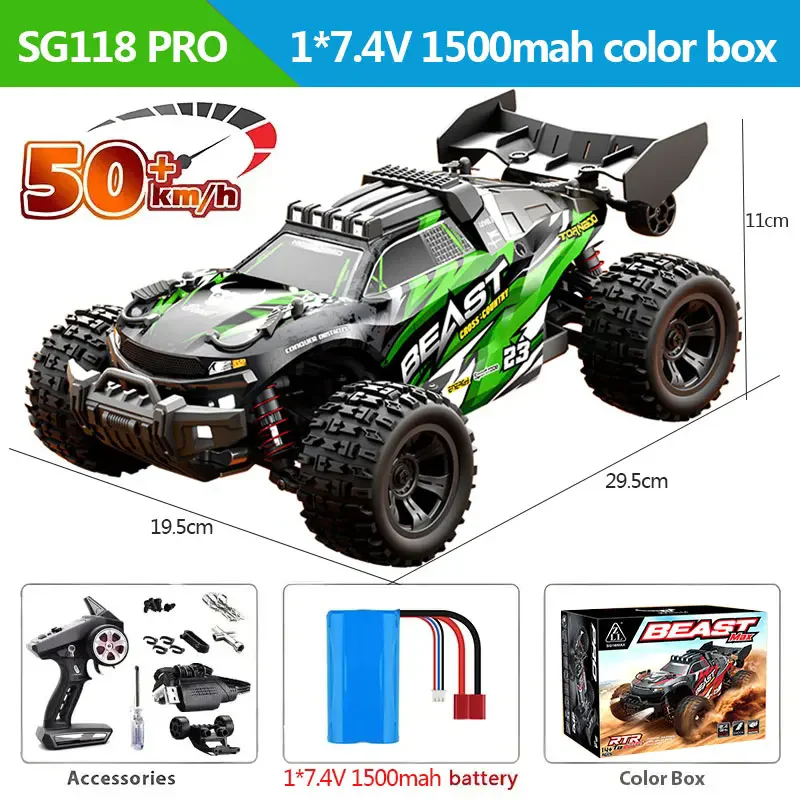 SCY 16102 1:16 50KM/H 4WD RC カー LED ライト付きリモート
