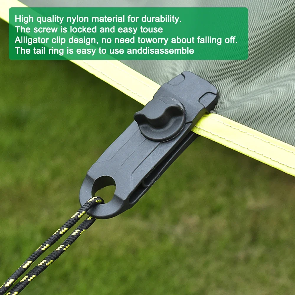 Tent Clips 5PCS Tent Canopy Clip Outdoor Wind Rope Reusable Clamps Awning Tarpaulin Buckle Camping Mountaineering Shelters Accessories