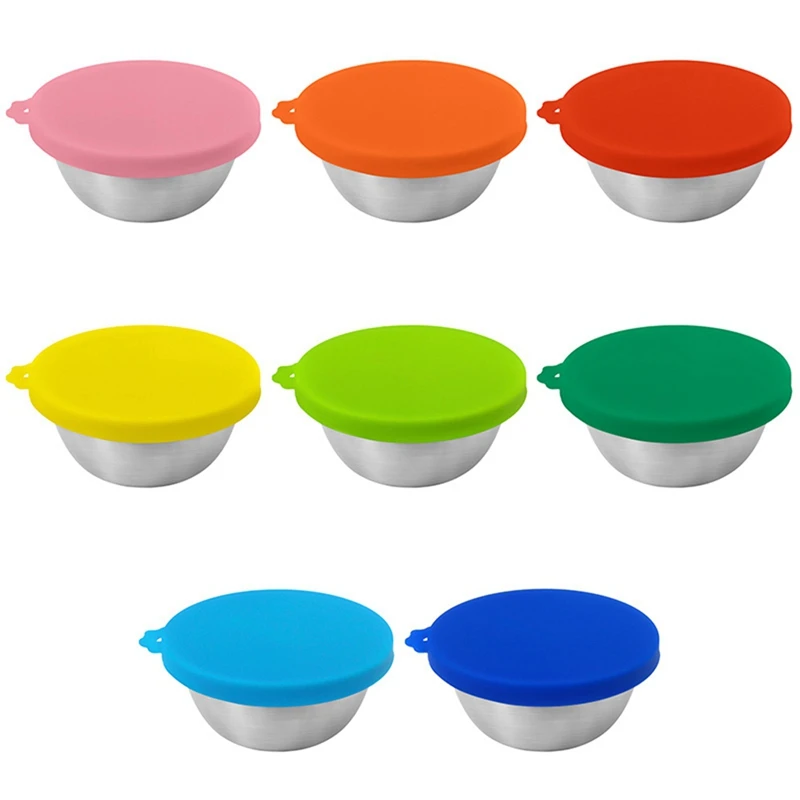 

8 Piece 2.4Oz Salad Dressing Containers Small Condiment Containers Condiment Cup Dipping Sauce Cups Container With Lids