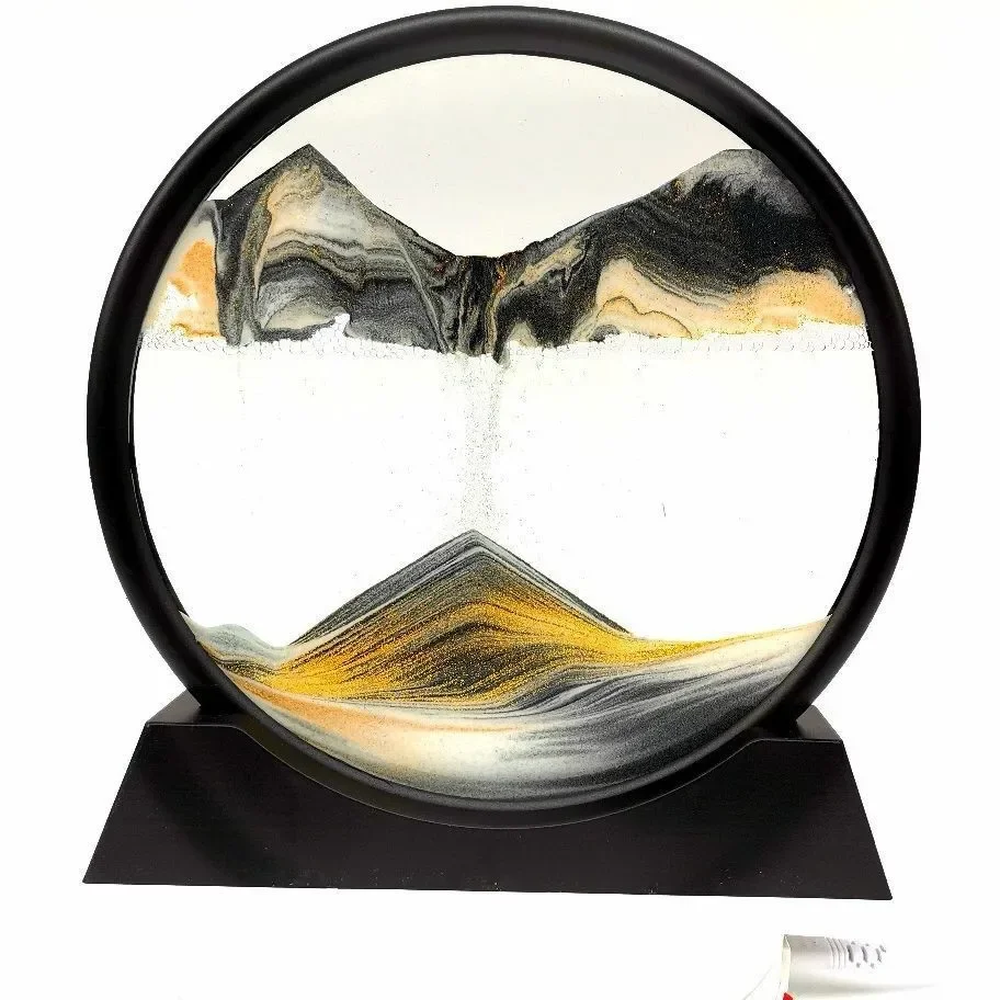 

3D Flowing Sand Painting Art Hourglass Mountain View Sports Display Mobile Sand Table Office Living Room Home Decorations