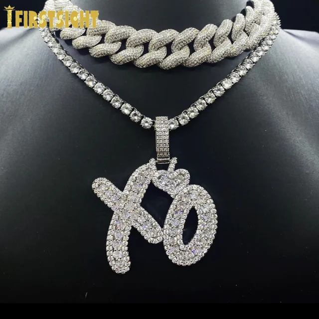 14K Yellow Gold Diamond xo Necklace